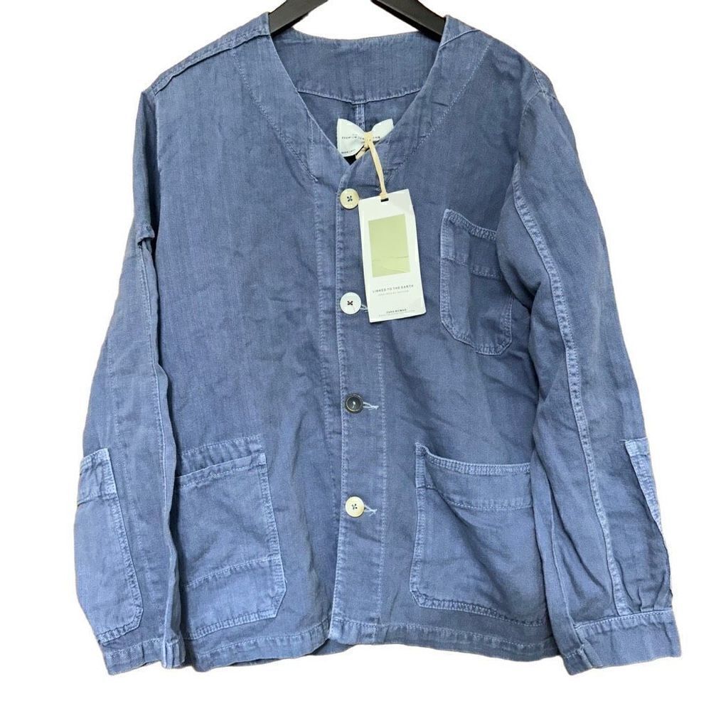 COPY - NWT Zara premium denim woman’s cotton linen blue denim jacket size M